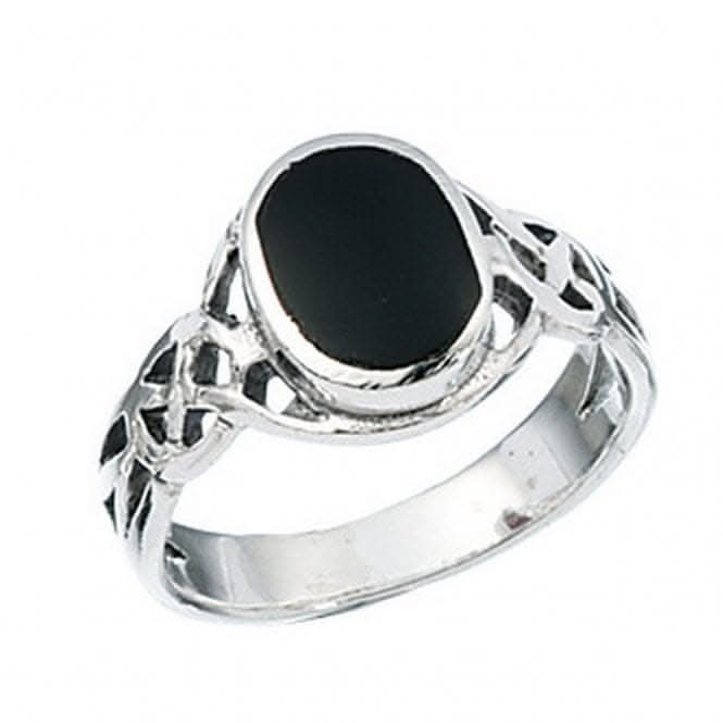 Beginnings  Sterling Silver Black Onyx Celtic Oval Ring R858B