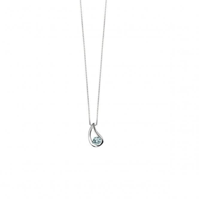Beginnings Sterling Silver Blue Toapz Pendant P2621T