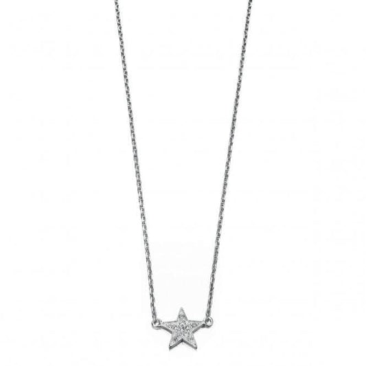 Beginnings Sterling Silver Clear Cubic Zirconia Star 41+3cm Necklaces N3241C