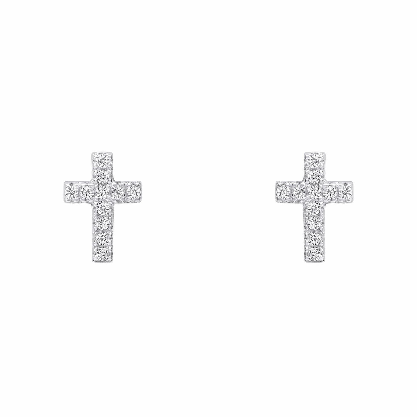 Beginnings Sterling Silver Cubic Zirconia White Earrings E6470C
