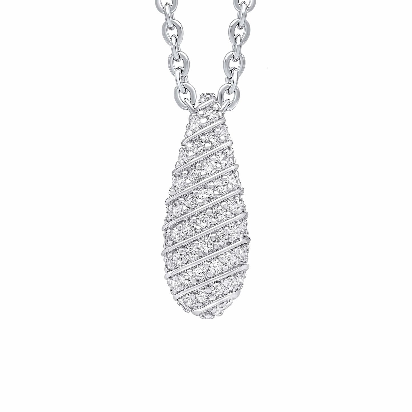 Beginnings Sterling Silver Cubic Zirconia White Pendant P5447C