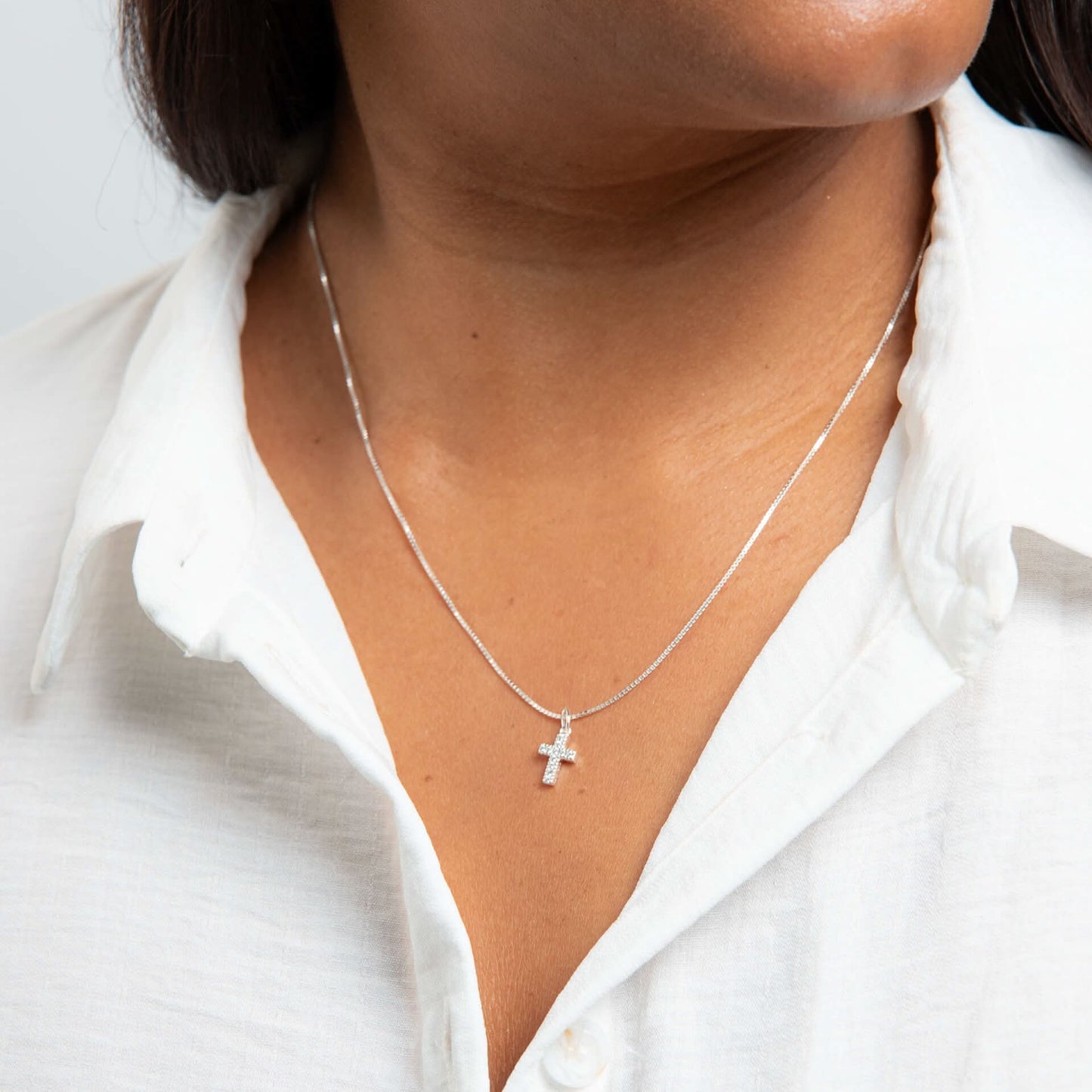 Beginnings Sterling Silver Cubic Zirconia White Pendant P5463C
