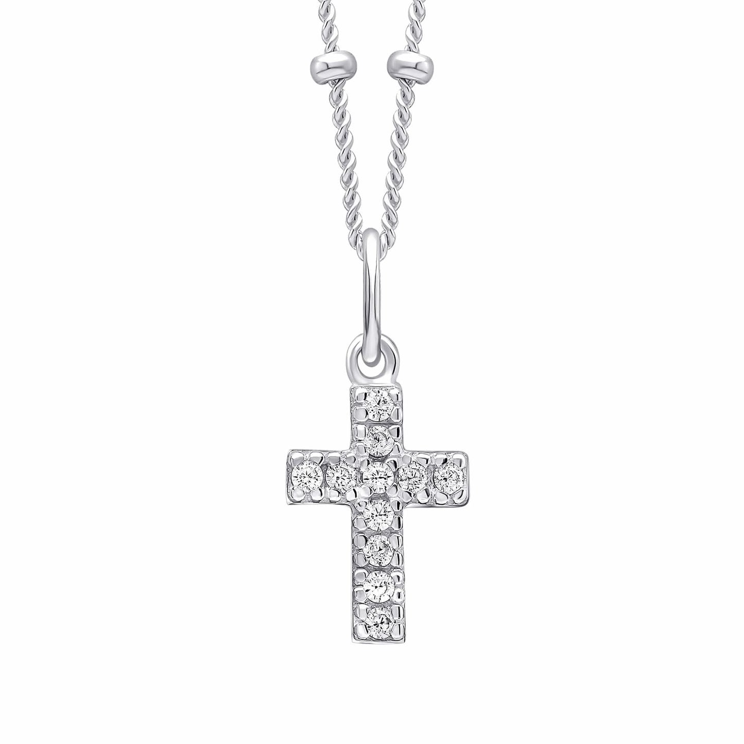 Beginnings Sterling Silver Cubic Zirconia White Pendant P5463C