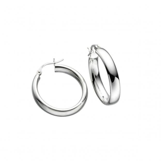 Beginnings Sterling Silver E3739 Oval Tube Hoop Earrings
