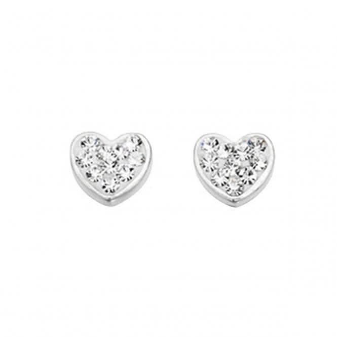 Beginnings Sterling Silver E3937C Fantasy Set Heart Earrings
