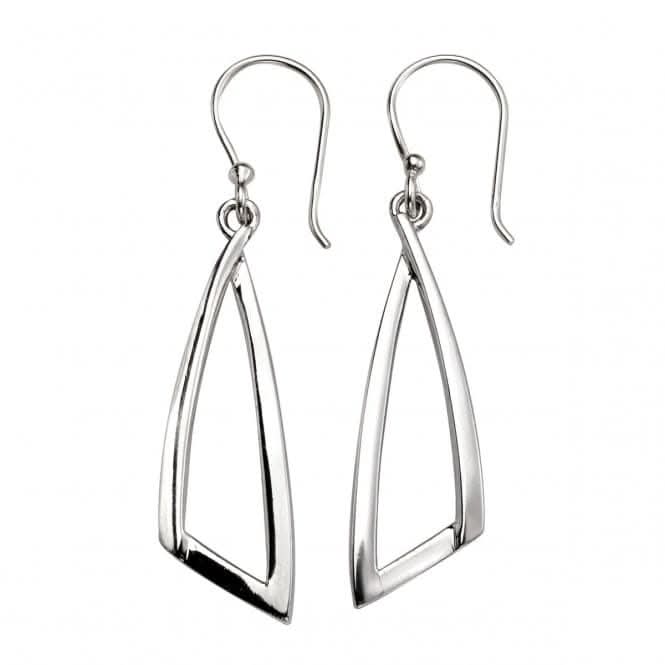 Beginnings Sterling Silver E5407 Open Abstract Triangle Drop Earrings
