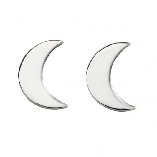 Beginnings Sterling Silver E5430 Moon Stud Earrings