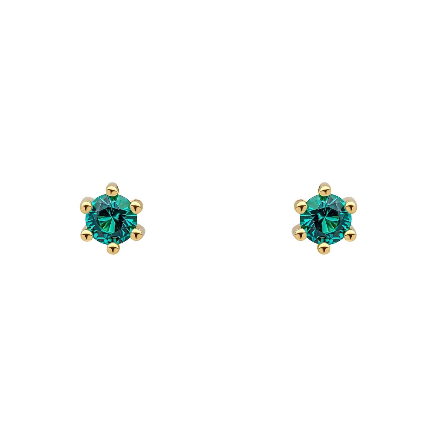 Beginnings Sterling Silver Green Nano Crystal Green Earrings E6469G