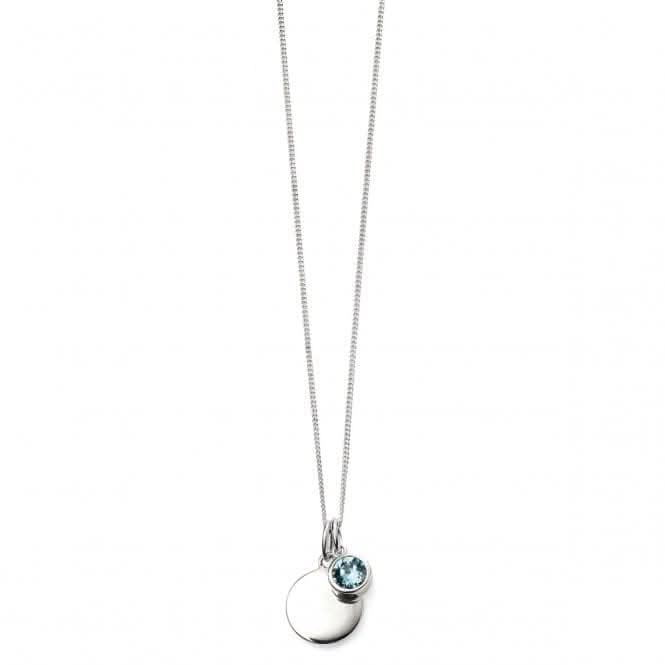Beginnings Sterling Silver March Birth Stone Pendant P4592