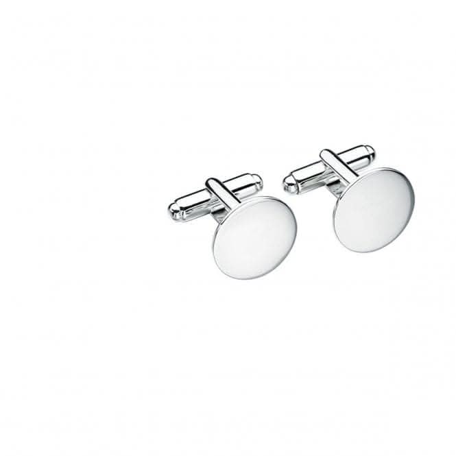 Beginnings Sterling Silver Plain Round Cufflinks V452