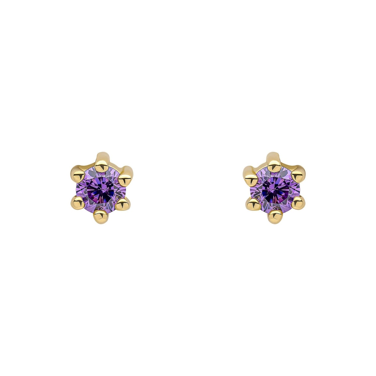 Beginnings Sterling Silver Purple Cubic Zirconia Amethyst Earrings E6468M