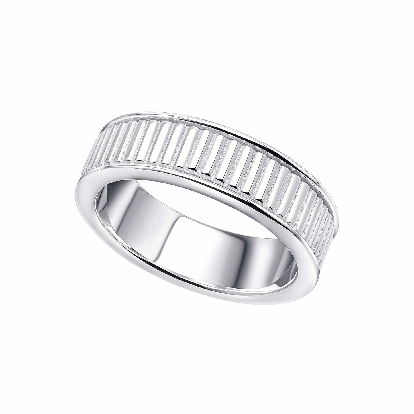 Beginnings Sterling Silver Ridged Design Spinner Ring R3903