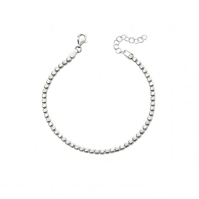 Beginnings Sterling Silver Tumbled Cube 17+3cm Bracelet B5190