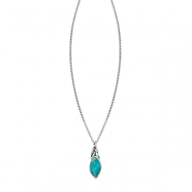 Beginnings Sterling Silver Turquoise Leaf Shape Pendant P3860T