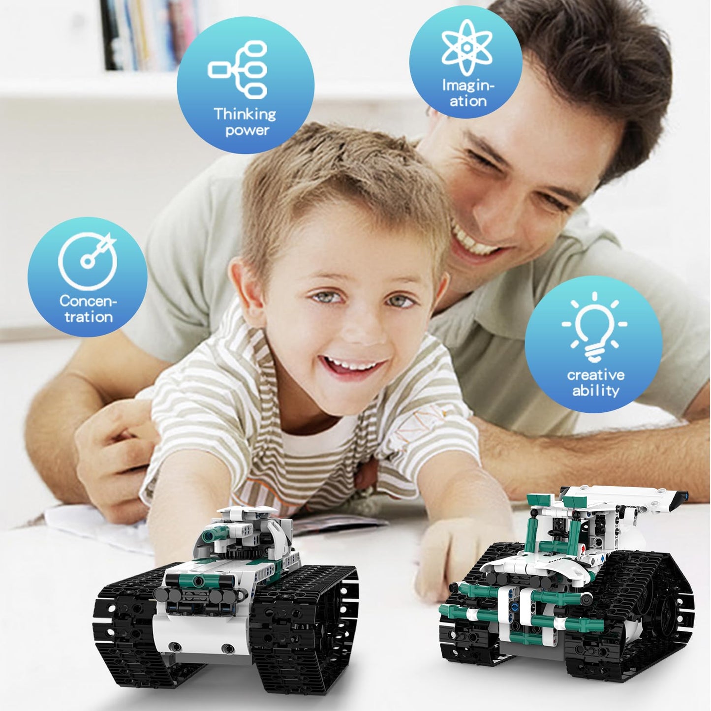 BEHOWL 13-in-1 Technique Building Blocks Set | Remote & App Controlled 550 PCS