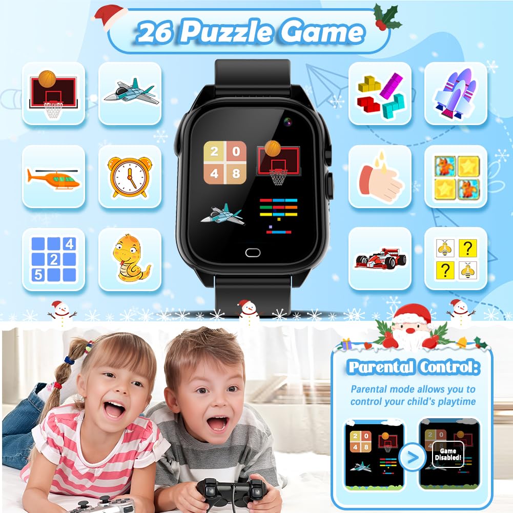 BEIARA Waterproof Kids Smart Watch | 1.44-Inch HD Touchscreen, IP67, Camera & 26 Games