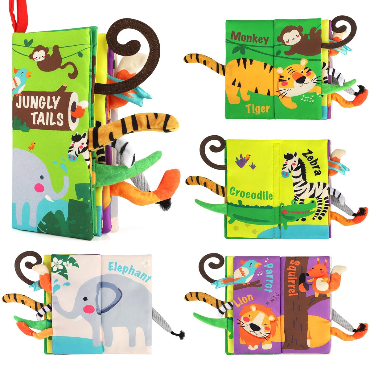 beiens Baby Books Toys – Touch & Feel Crinkle Cloth Book for 0-18 Months