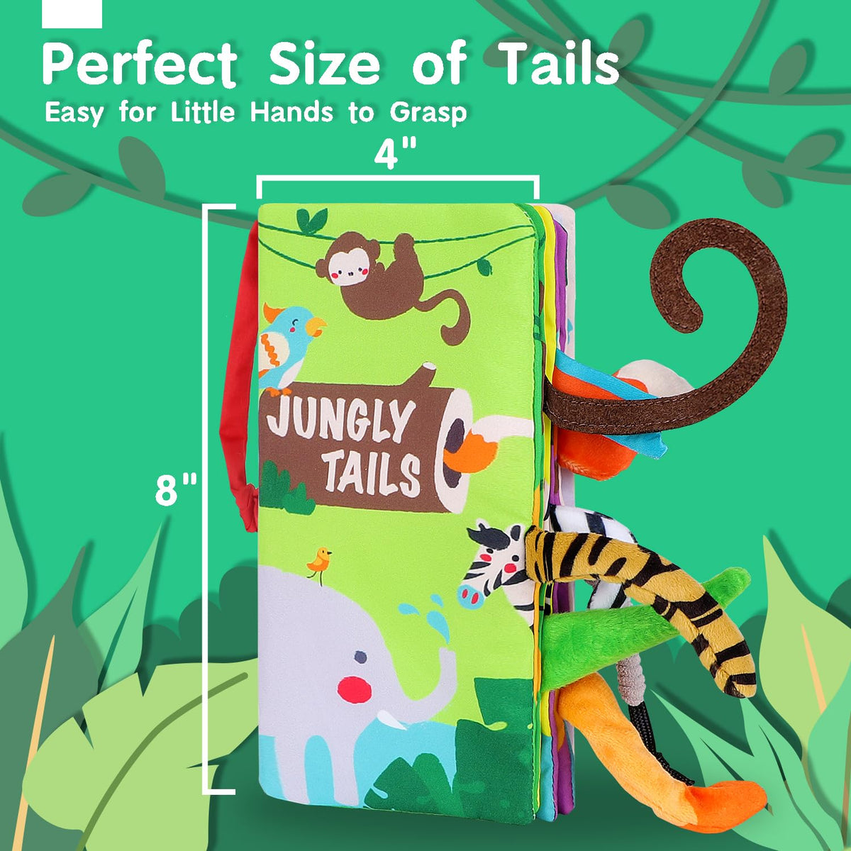 beiens Baby Books Toys – Touch & Feel Crinkle Cloth Book for 0-18 Months