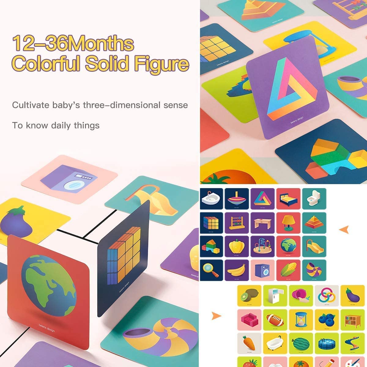 beiens High-Contrast Baby Flashcards – 80 Pcs, 160 Pages | Visual Stimulation Cards for Babies 0-36 Months