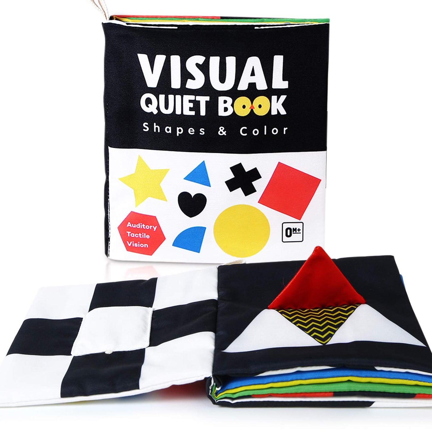 beiens High Contrast Black and White Baby Book – Touch and Feel Crinkle Sensory Toy for 0-12 Months