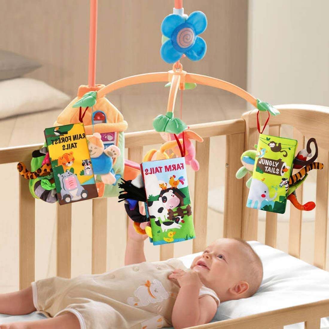 Beiens Baby Cloth Books Set – Touch & Feel Crinkle Soft Books for 0-18 Months (3 pcs)