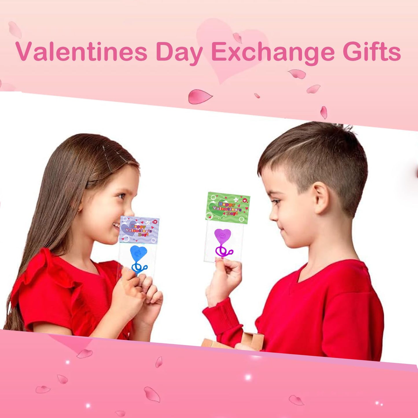 BEIGUO Valentine's Day Cards for Kids — 28 Pack Heart-Shaped Sticky Hands & Cards