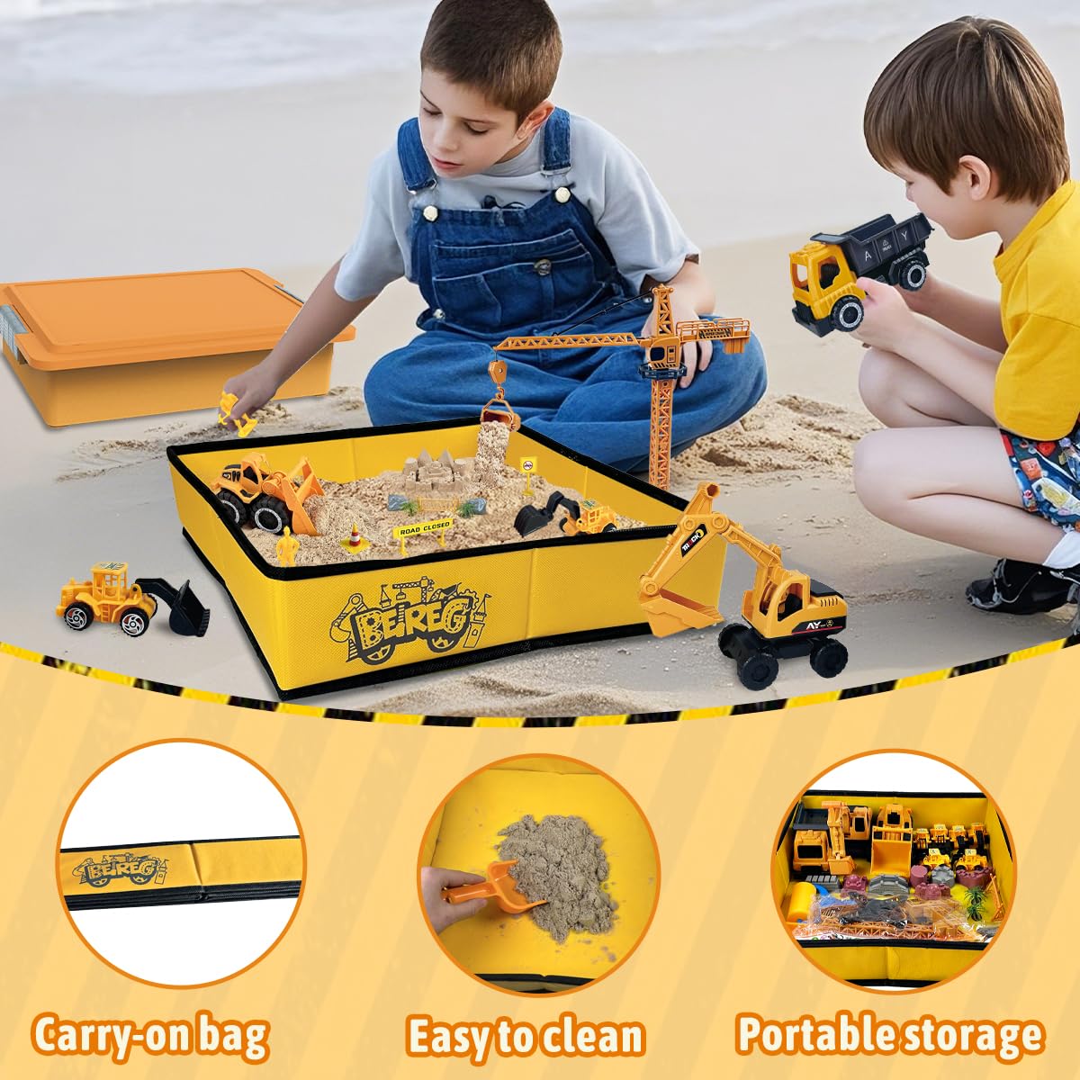 BEIREG Construction Sensory Sand Kit – 42-Piece STEM Build Set