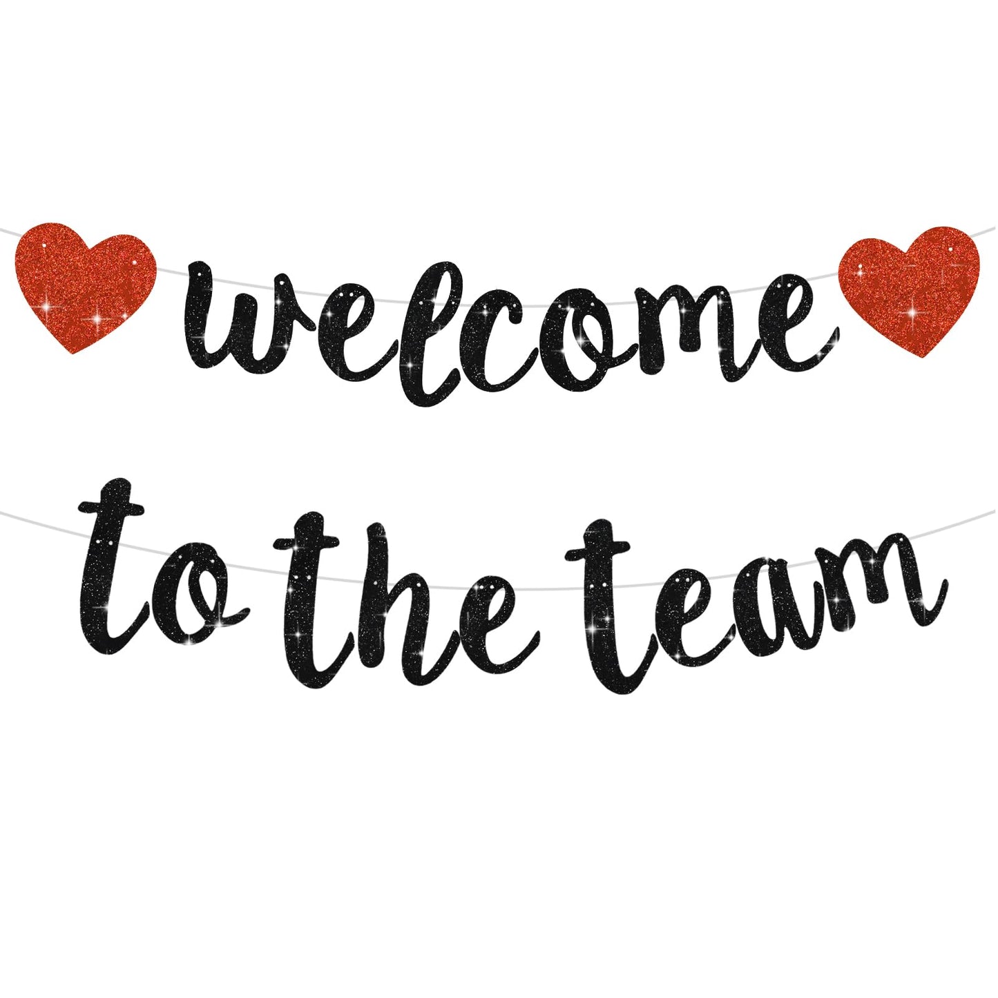 BEISHIDA Glitter Welcome to The Team Banner – Pre-Strung, No DIY Party Decor
