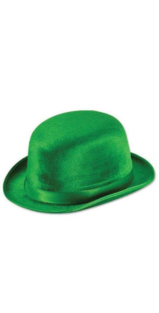 Beistle Green Vel-Felt Derby Hat – One Size Party Accessory