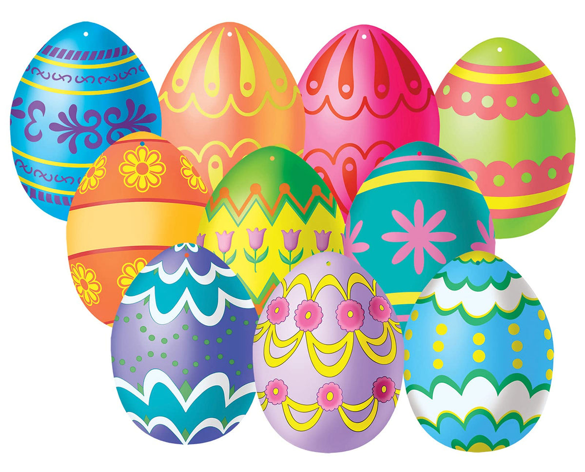 Beistle Mini Easter Egg Cutouts – 10 Pack, 4.5-Inch, Dual-Sided Cardstock