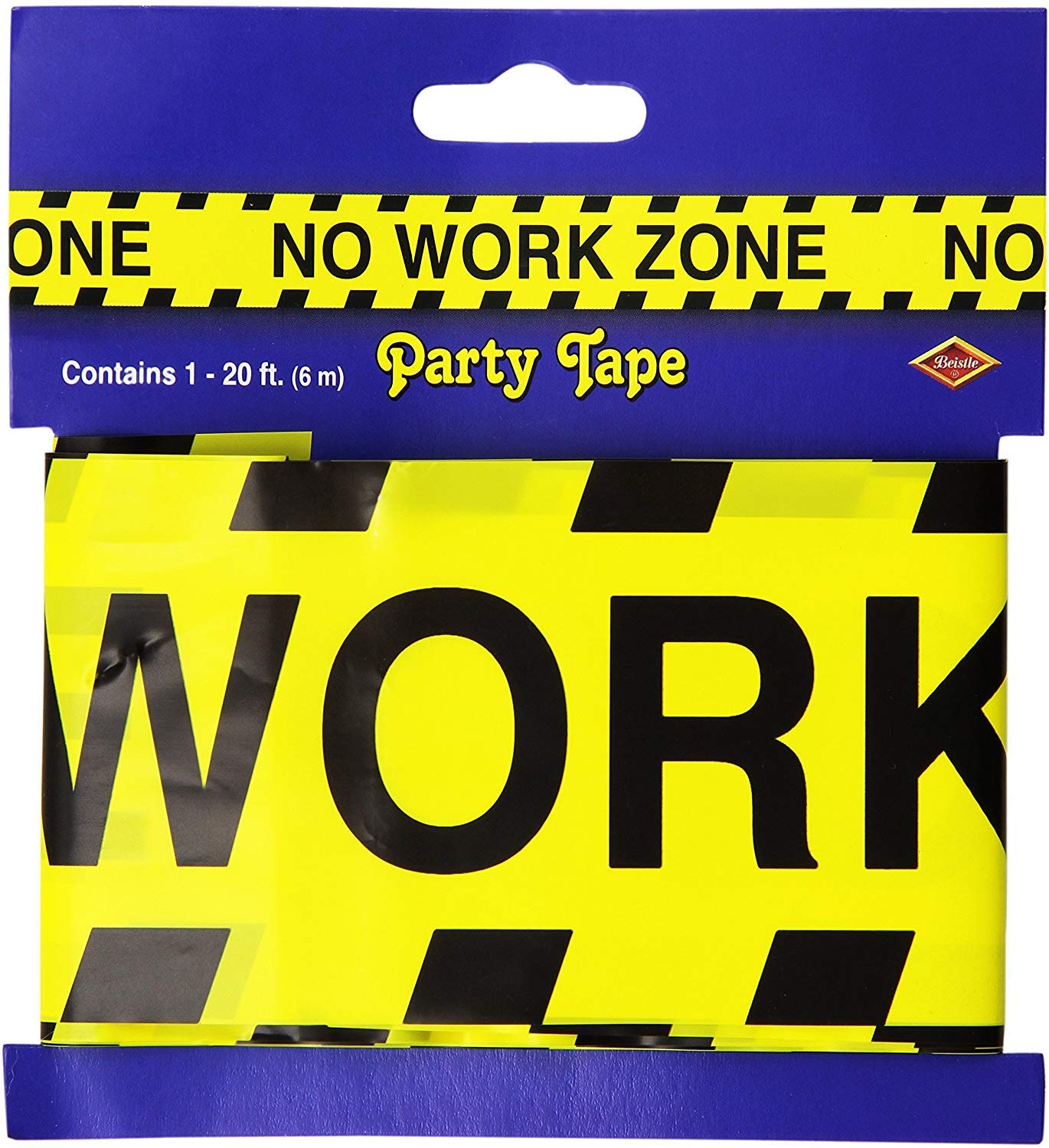 Beistle No Work Zone Party Tape – 20ft Roll | Fun Office & Retirement Decor