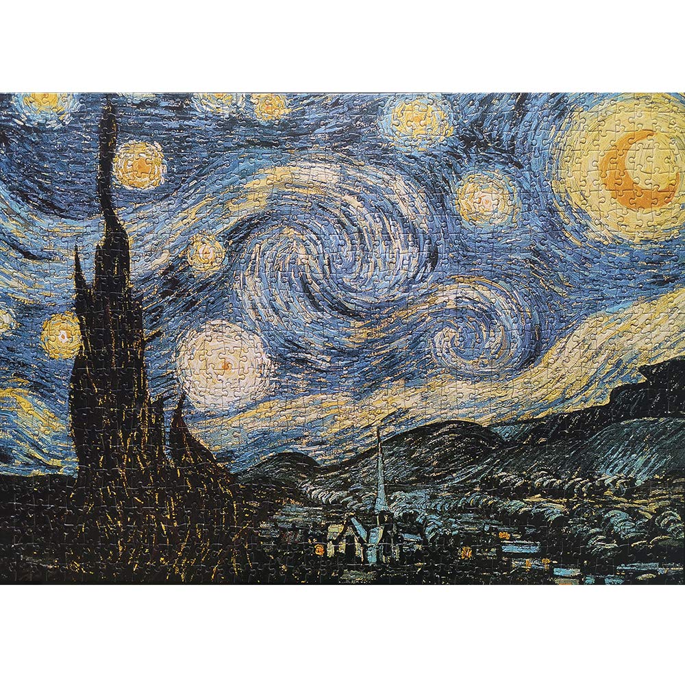 BEIWO Starry Night 1000-Piece Puzzle by Vincent van Gogh | Jigsaw for Adults & Kids