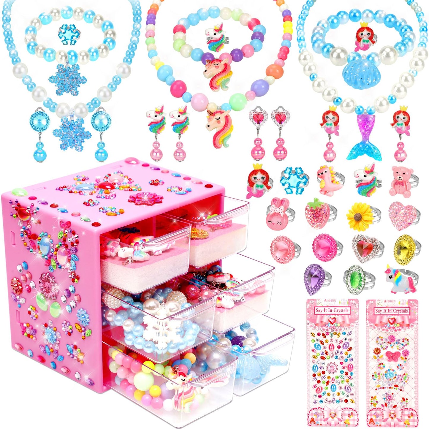 BEKALERZ Jewelry Play Set for Girls — Dress-Up Toys, Unicorn Theme, Ages 3-8