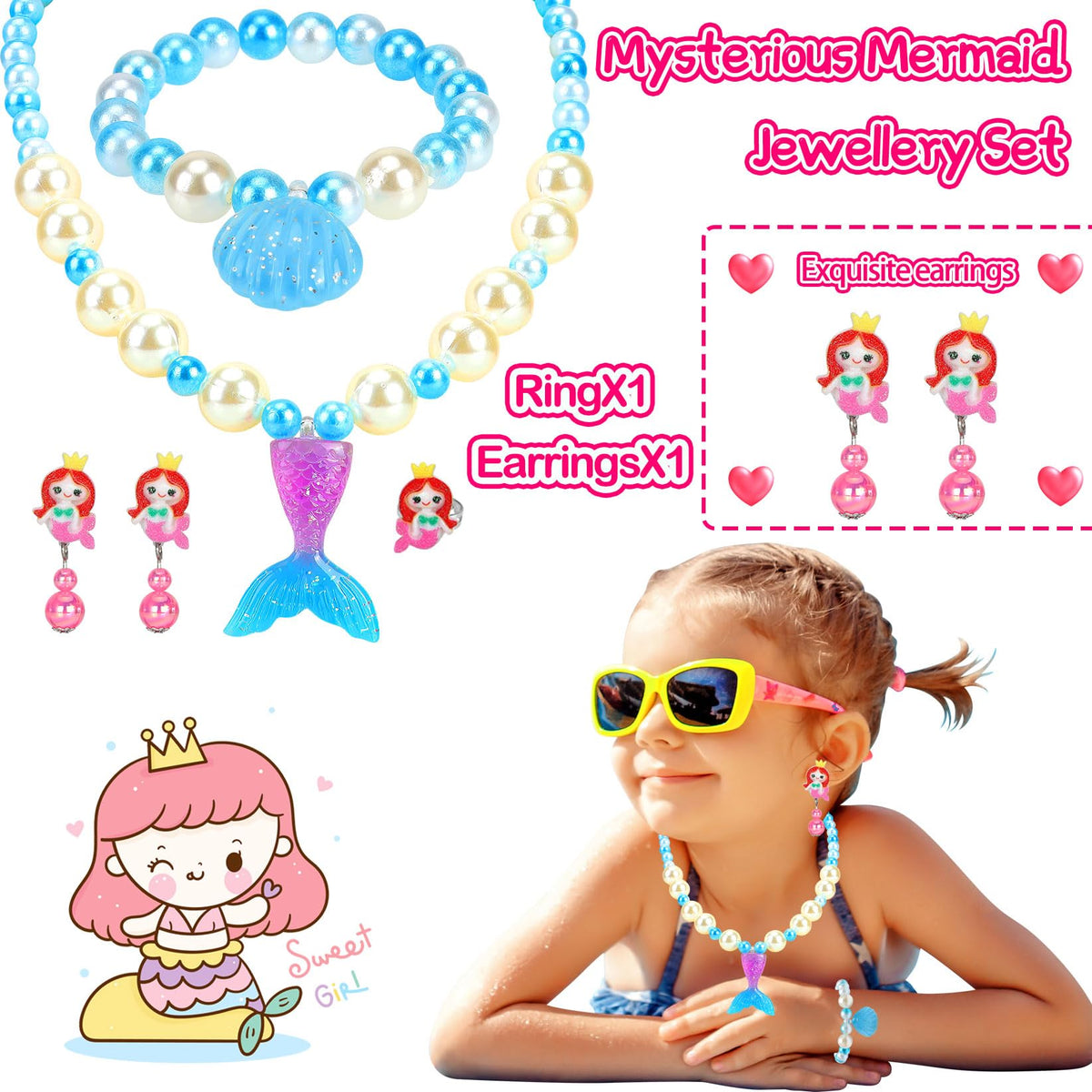 BEKALERZ Jewelry Play Set for Girls — Dress-Up Toys, Unicorn Theme, Ages 3-8