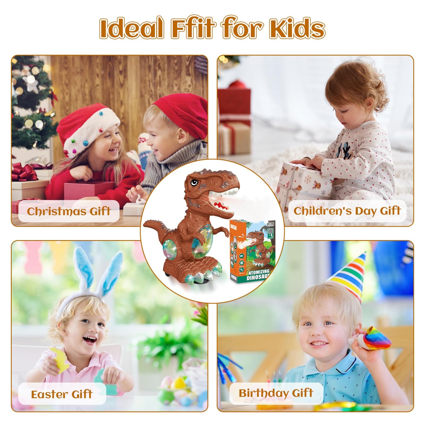 BEKALERZ Roaring Light Up Dinosaur Toy for Toddlers 3-5 | Interactive Moving Dino