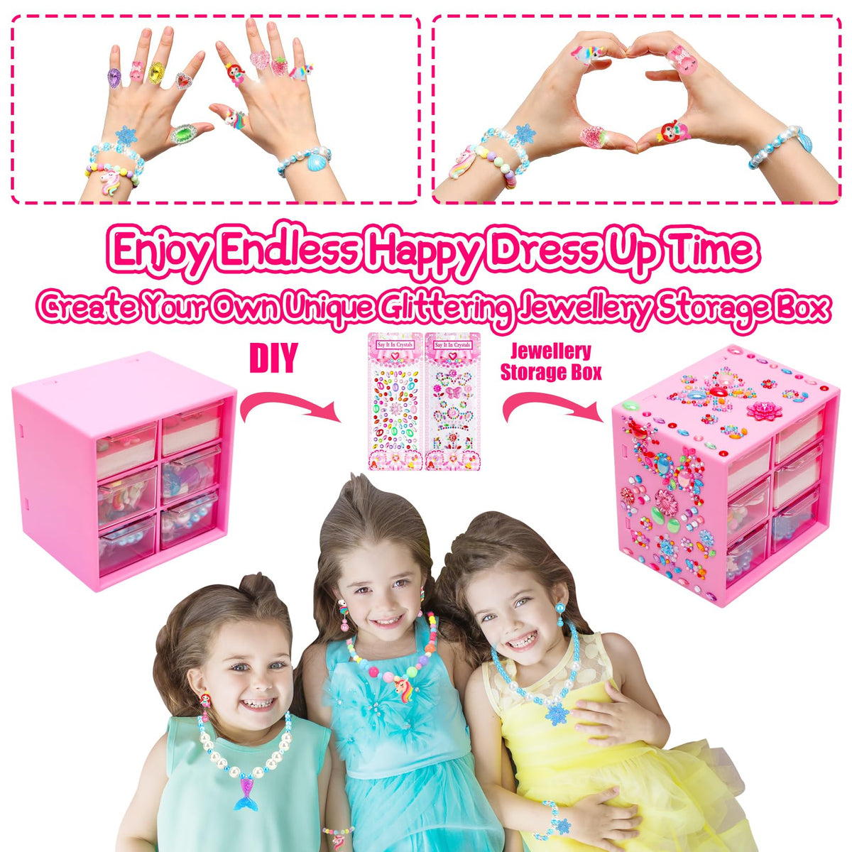 BEKALERZ Jewelry Play Set for Girls — Dress-Up Toys, Unicorn Theme, Ages 3-8