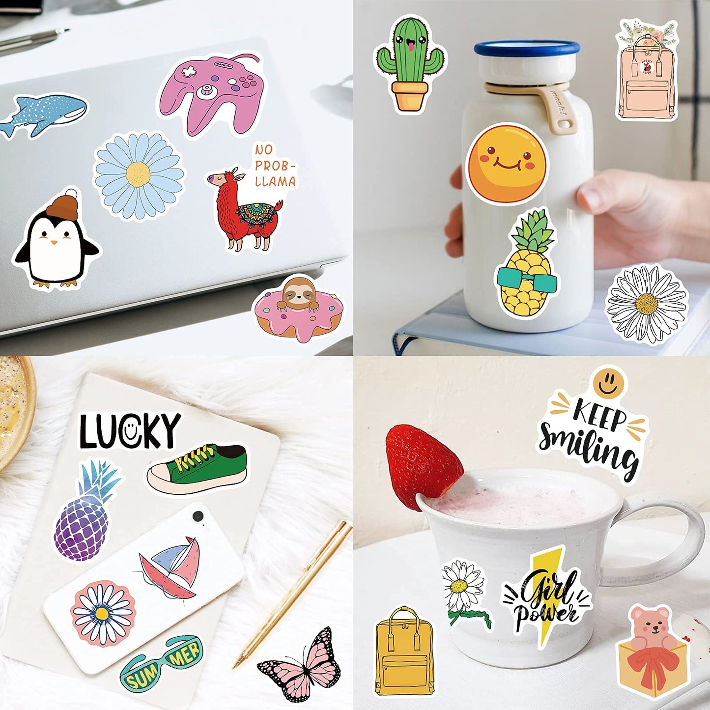 Bekayshad 200-Pack Water Bottle Stickers – Vinyl VSCO Aesthetic, Waterproof Decor