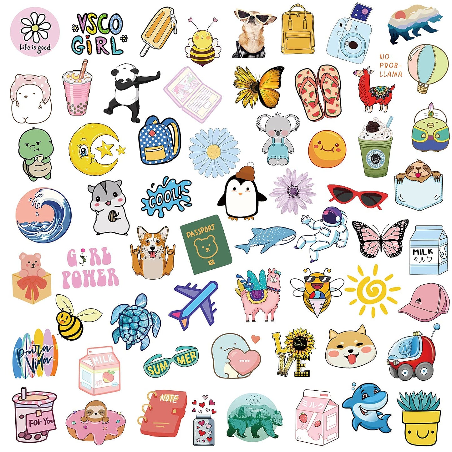 Bekayshad 200-Pack Water Bottle Stickers – Vinyl VSCO Aesthetic, Waterproof Decor
