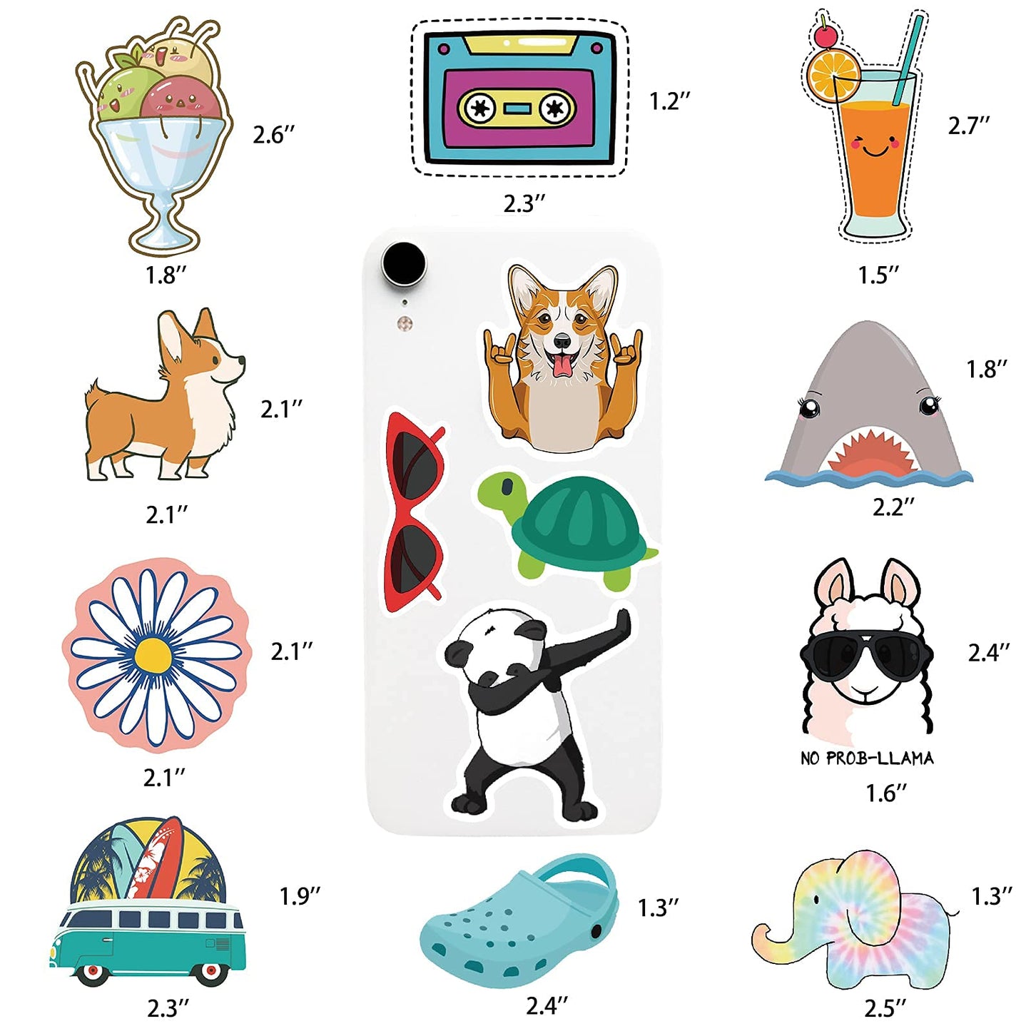 Bekayshad 200-Pack Water Bottle Stickers – Vinyl VSCO Aesthetic, Waterproof Decor
