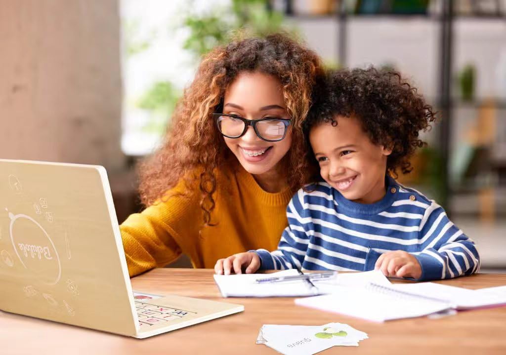 BEKILOLE BekiPad 11.8-inch Wooden Laptop – Montessori Learning Toy for Ages 3-8