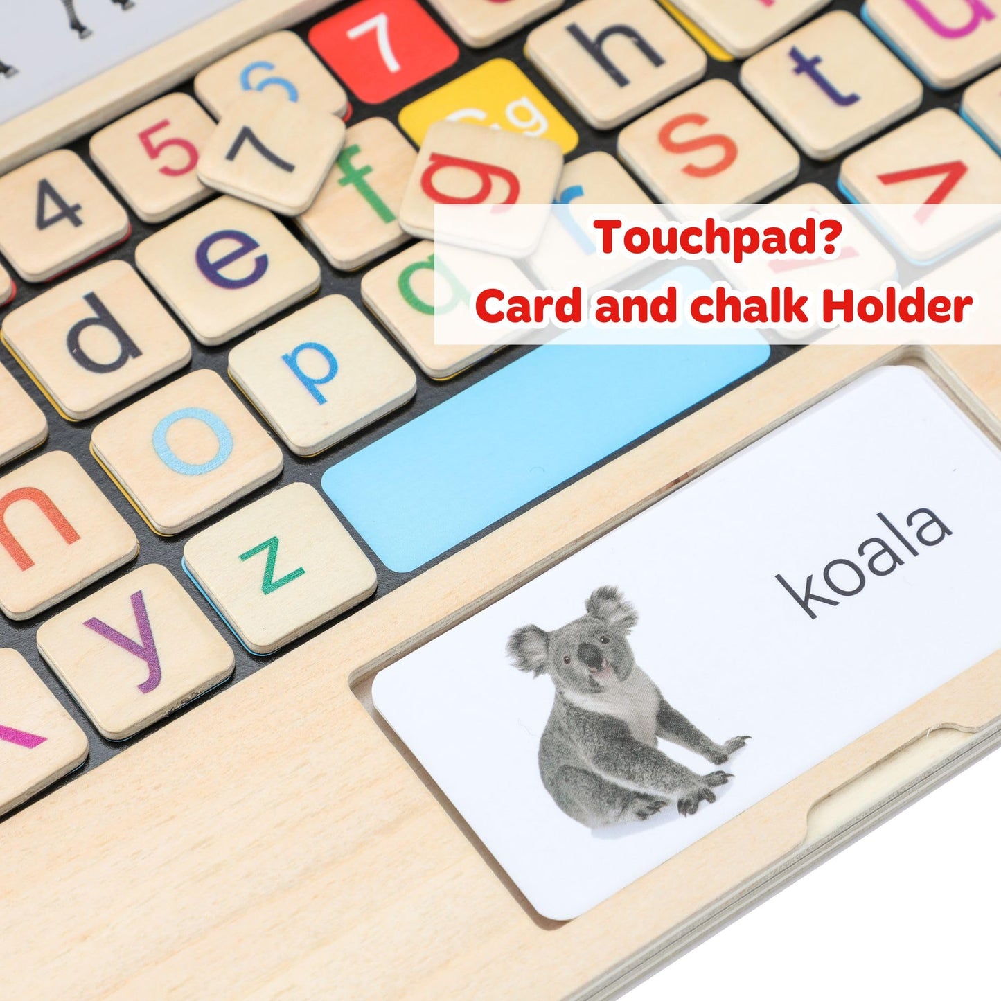 BEKILOLE BekiPad 11.8-inch Wooden Laptop – Montessori Learning Toy for Ages 3-8