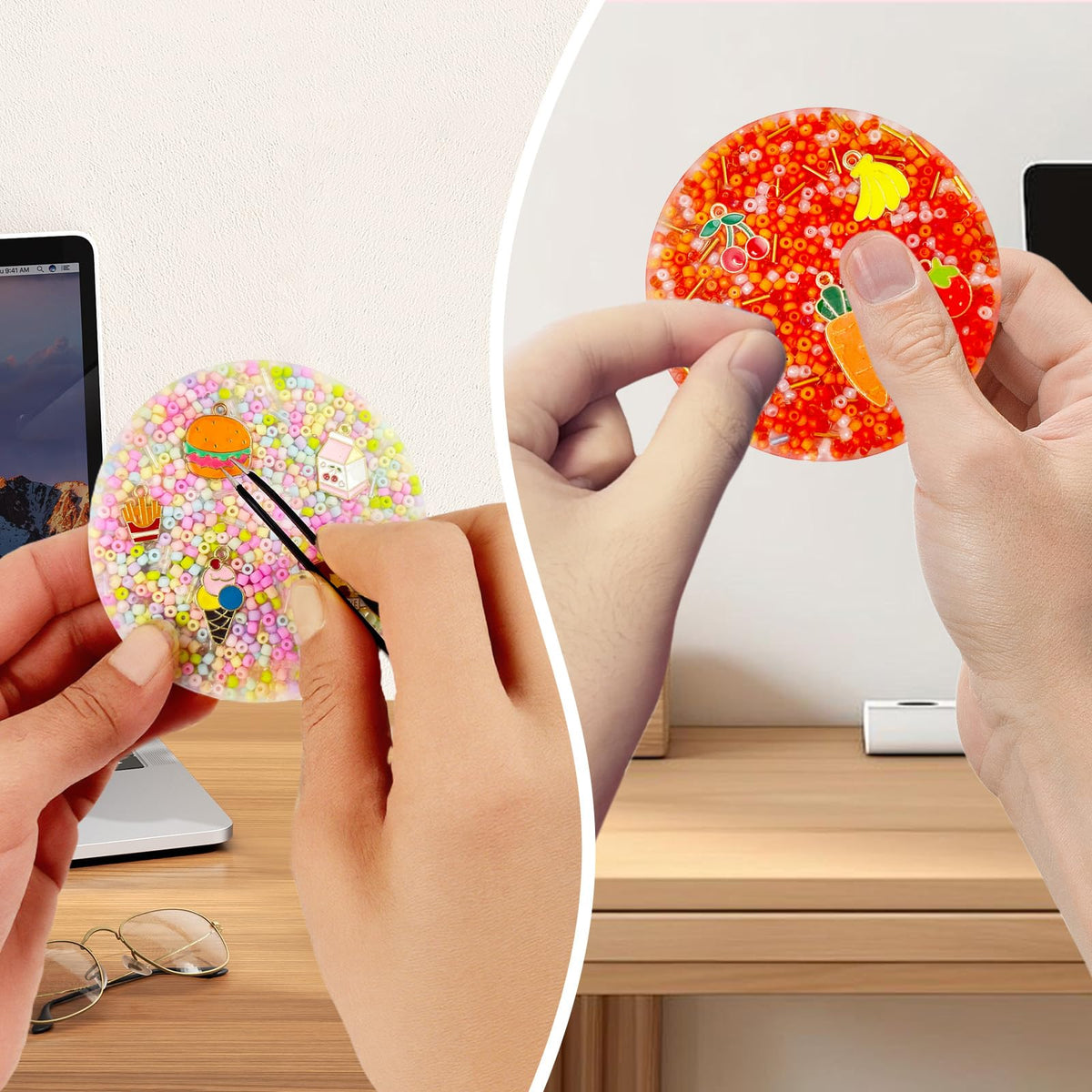 BekoNest Picky Pad 2 Pcs – Skin Picking Fidget Toys with Tweezers & Storage Box