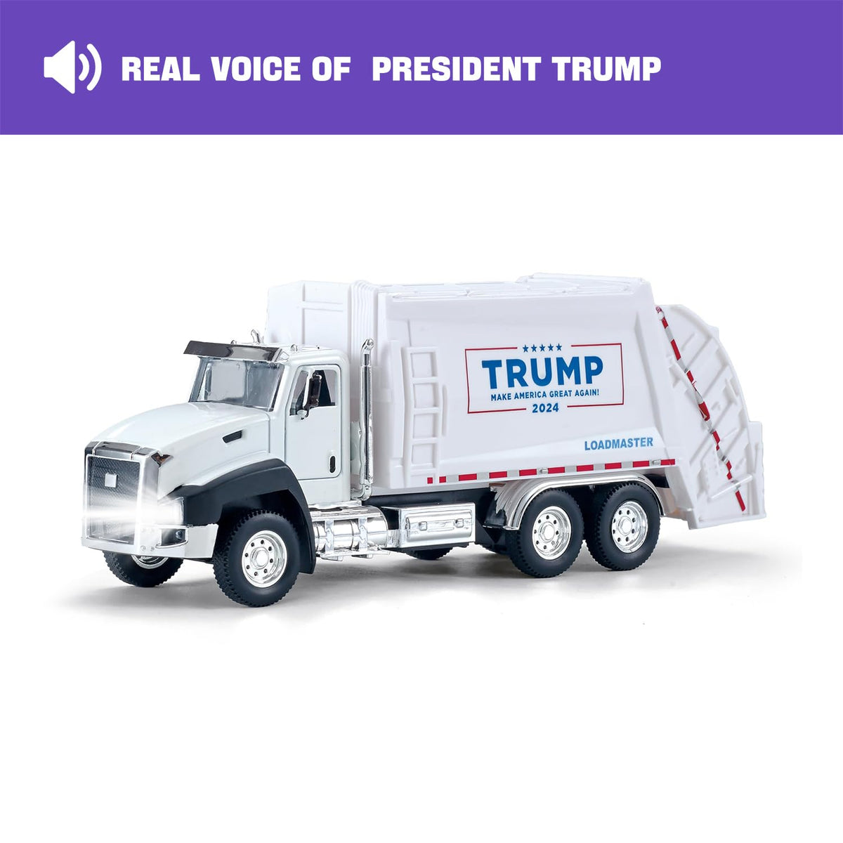 BELLESTILE Garbage Truck Toy with Real Sound & Lights – 1:50 Pull-Back Vehicle for Fun & Collecting