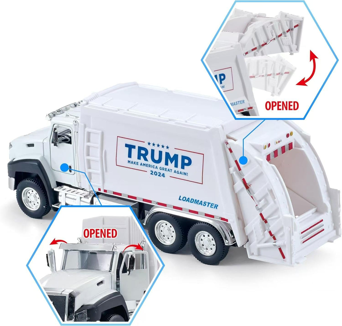 BELLESTILE Garbage Truck Toy with Real Sound & Lights – 1:50 Pull-Back Vehicle for Fun & Collecting