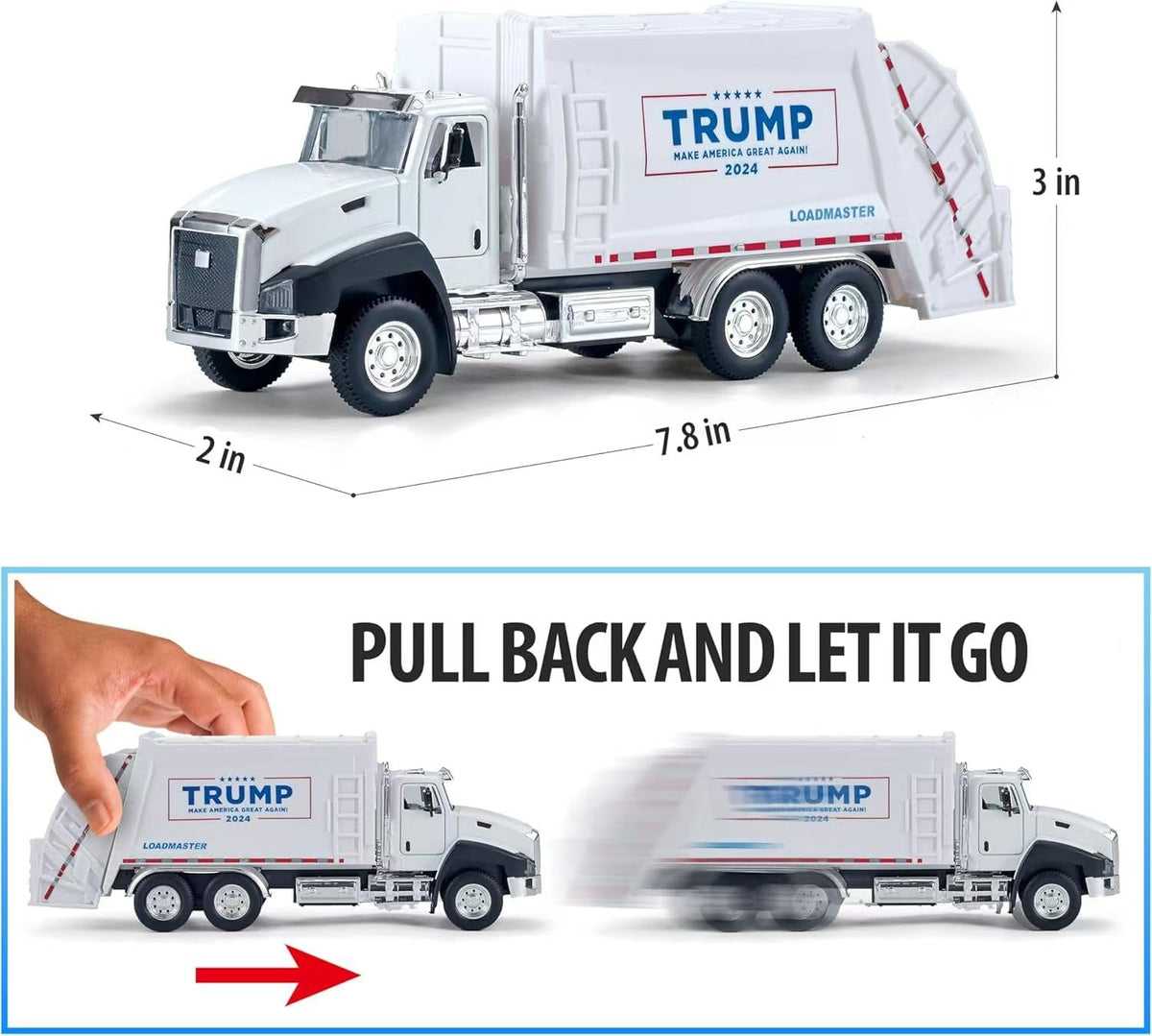 BELLESTILE Garbage Truck Toy with Real Sound & Lights – 1:50 Pull-Back Vehicle for Fun & Collecting