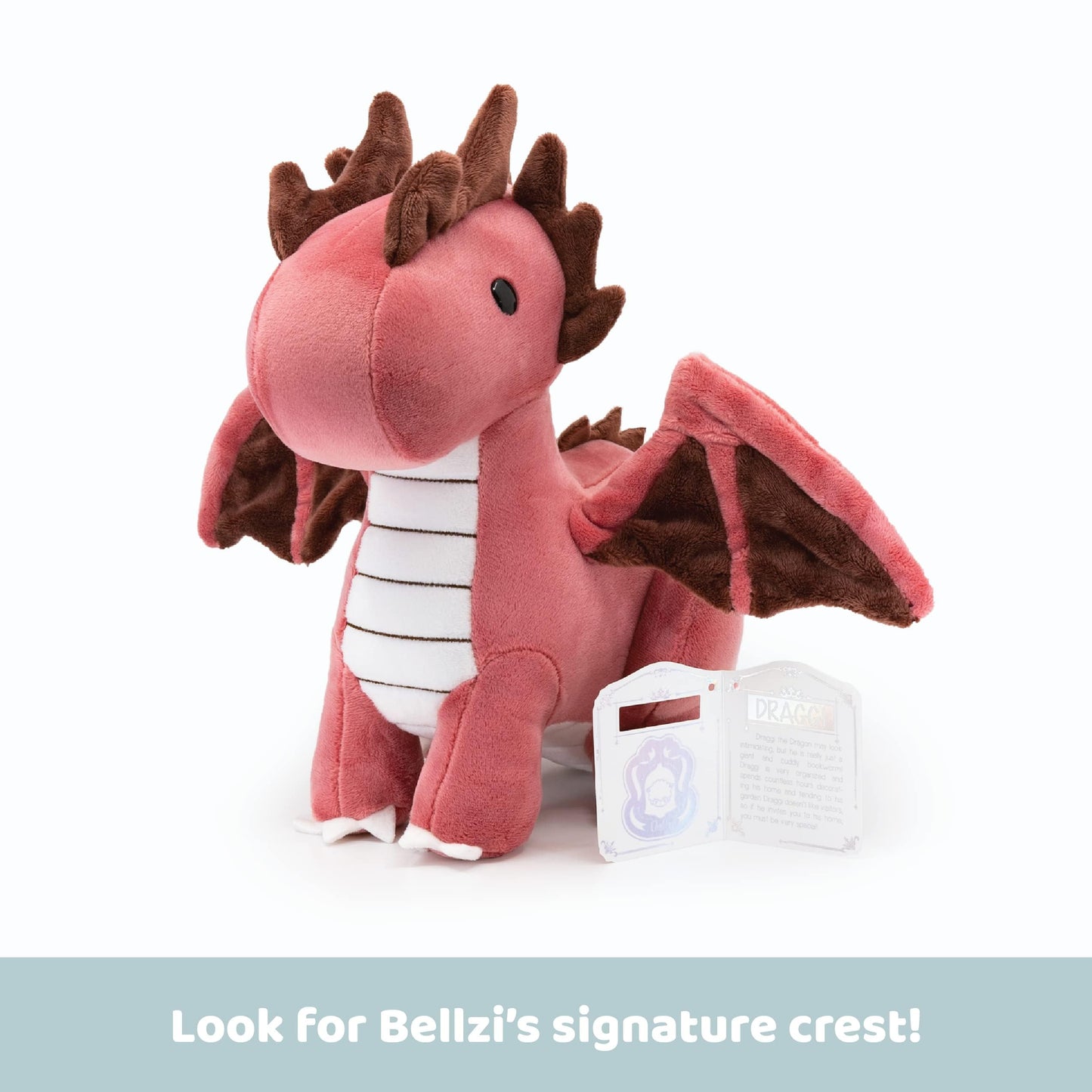 Bellzi Fire Dragon 11.5-Inch Plush – Draggi, Cute Dragon Toy for Kids