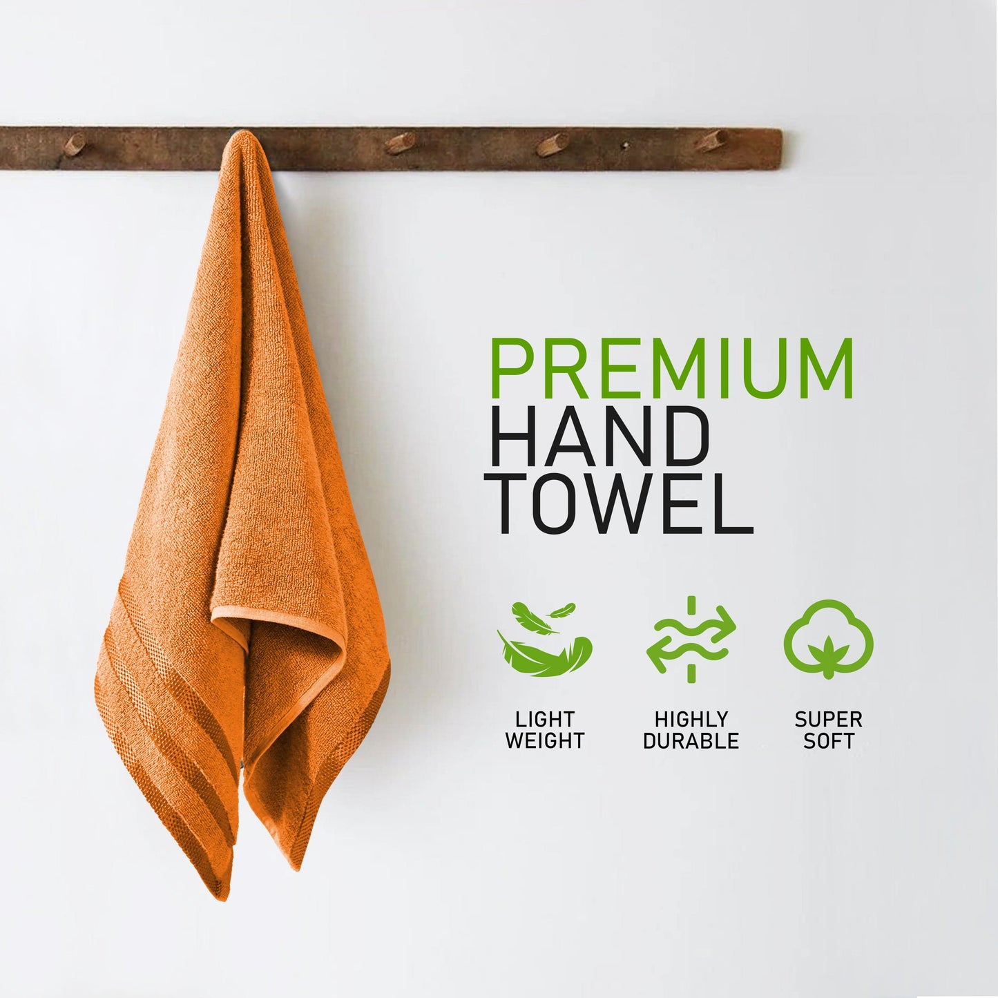 Belmont Viscose Stripe Orange Towels 100% Cotton Hotel Quality Super Absorbent 10 Piece Bale Set, 4 Hand Towel & 12 Face Cloths by OLIVIA ROCCO