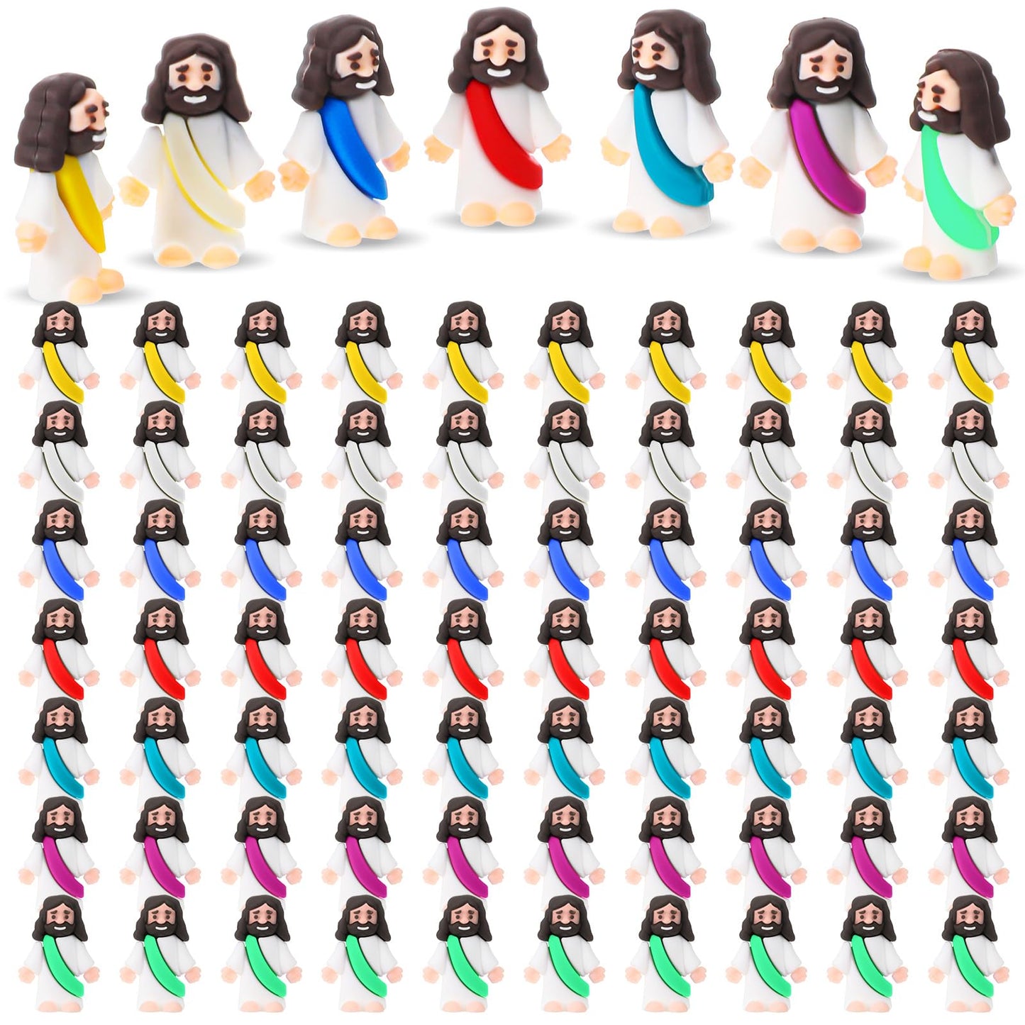 Bememo 100 Pcs Jesus Toys – Mini PVC Figurines for Easter, Sunday School & Party Favors