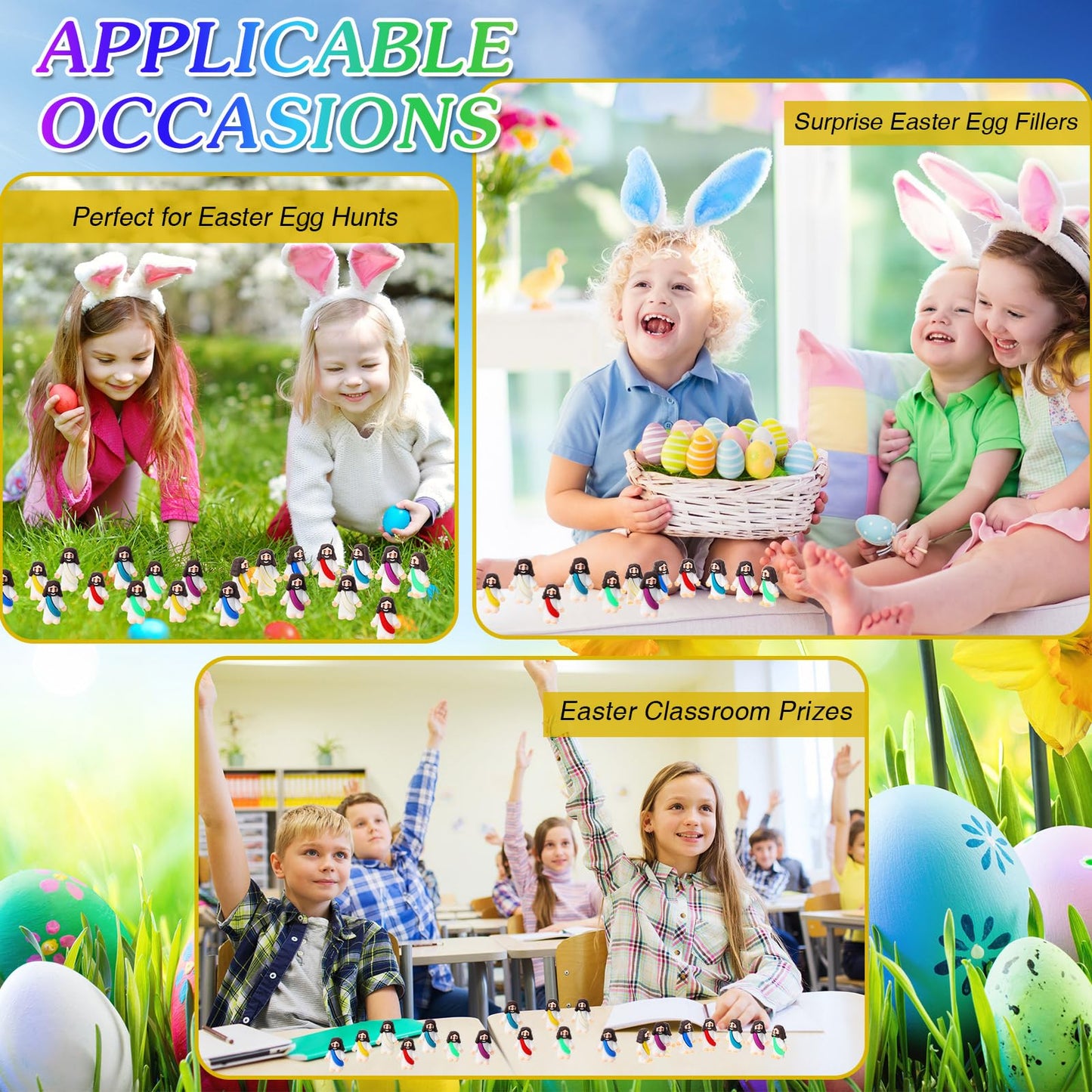 Bememo 100 Pcs Jesus Toys – Mini PVC Figurines for Easter, Sunday School & Party Favors
