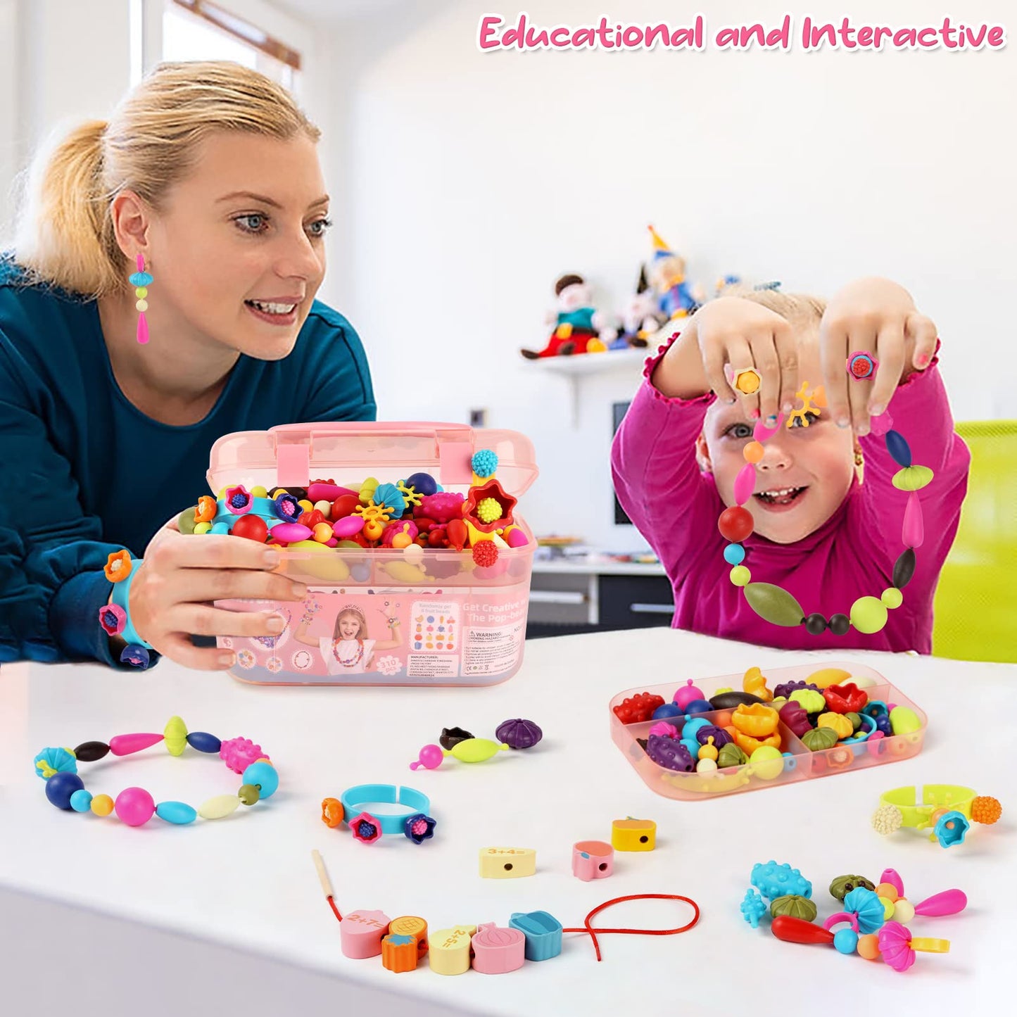 BEMITON Pop Beads Jewelry Kit – Ideal Birthday Gift for Girls 3-7